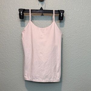 Girls' Soft Spaghetti Strap Camisole in white/ Light Pink